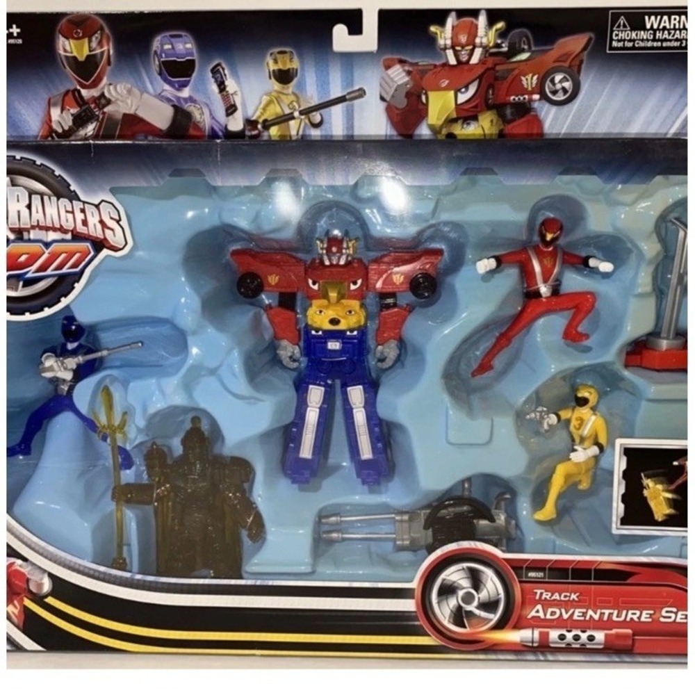 Bandai Power Rangers RPM Track Adventure Set 95121 Red Blue Yellow Rangers New - Picture 2 of 15